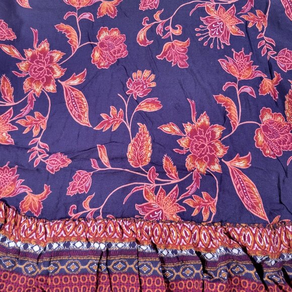 Beachlunchlounge Collection Women Boho Floral Peplum Peasant Blouse Size M - Picture 2 of 10